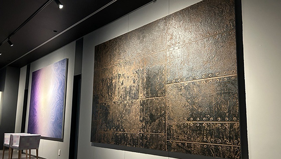Wallpaper works in the exhibition space