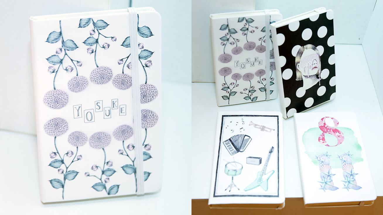 One-of-a-kind notebook printed with a UV printer