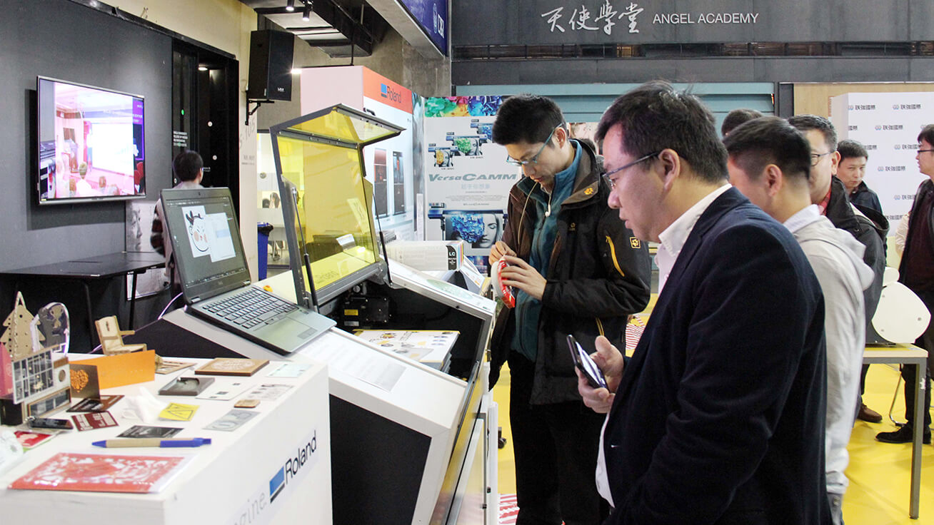 Visitors at the DGC booth.