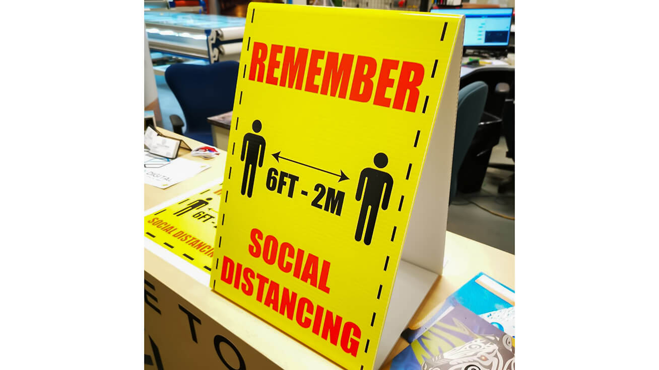 Social distancing signs Printology Digital produced