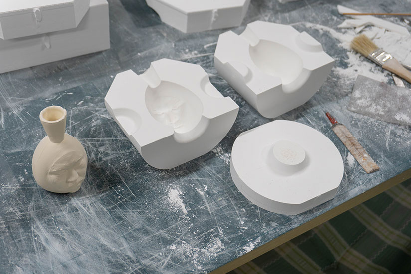 Molds are made up of multiple parts. 