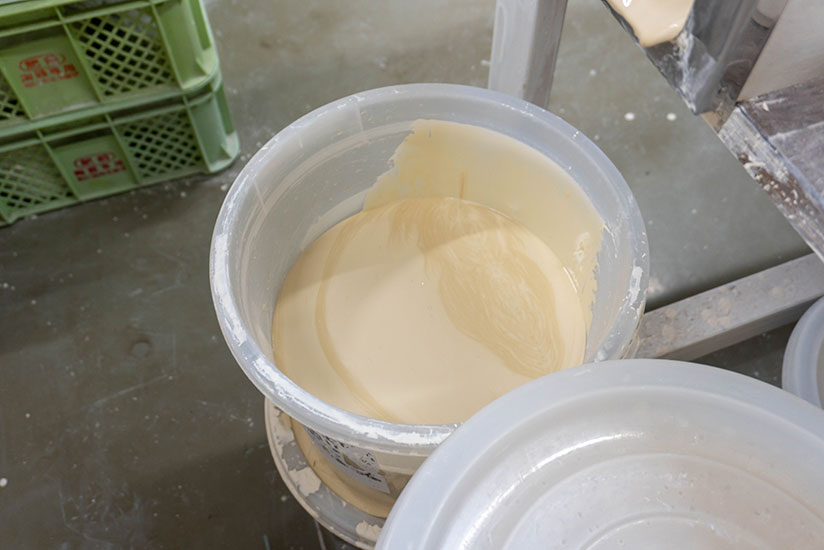 Slurry before being poured into a mold.