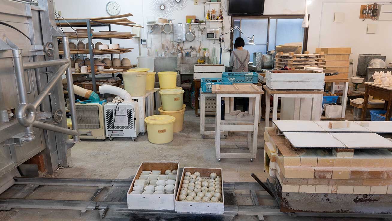 Items produced in the studio are taken to the firing kilns located nearby.