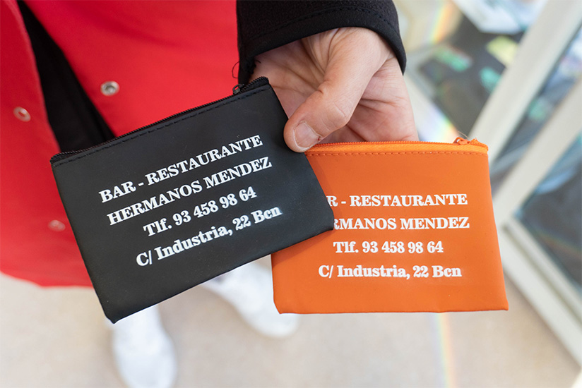 Address-printed pouches as promotional items