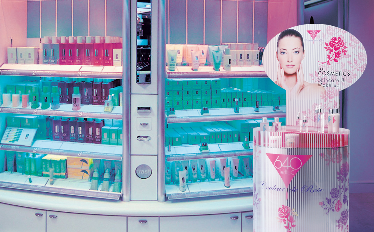 Add a gloss finish to cosmetic POP displays to create a luxurious luster