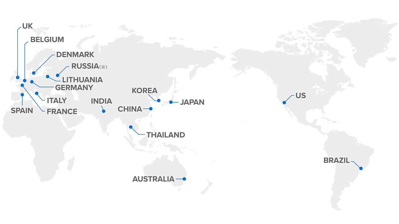 Globally expanding sales network